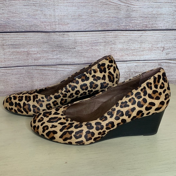 Vionic Shoes - Vionic Antonia Leopard Print Calf Hair Wedges Size 8